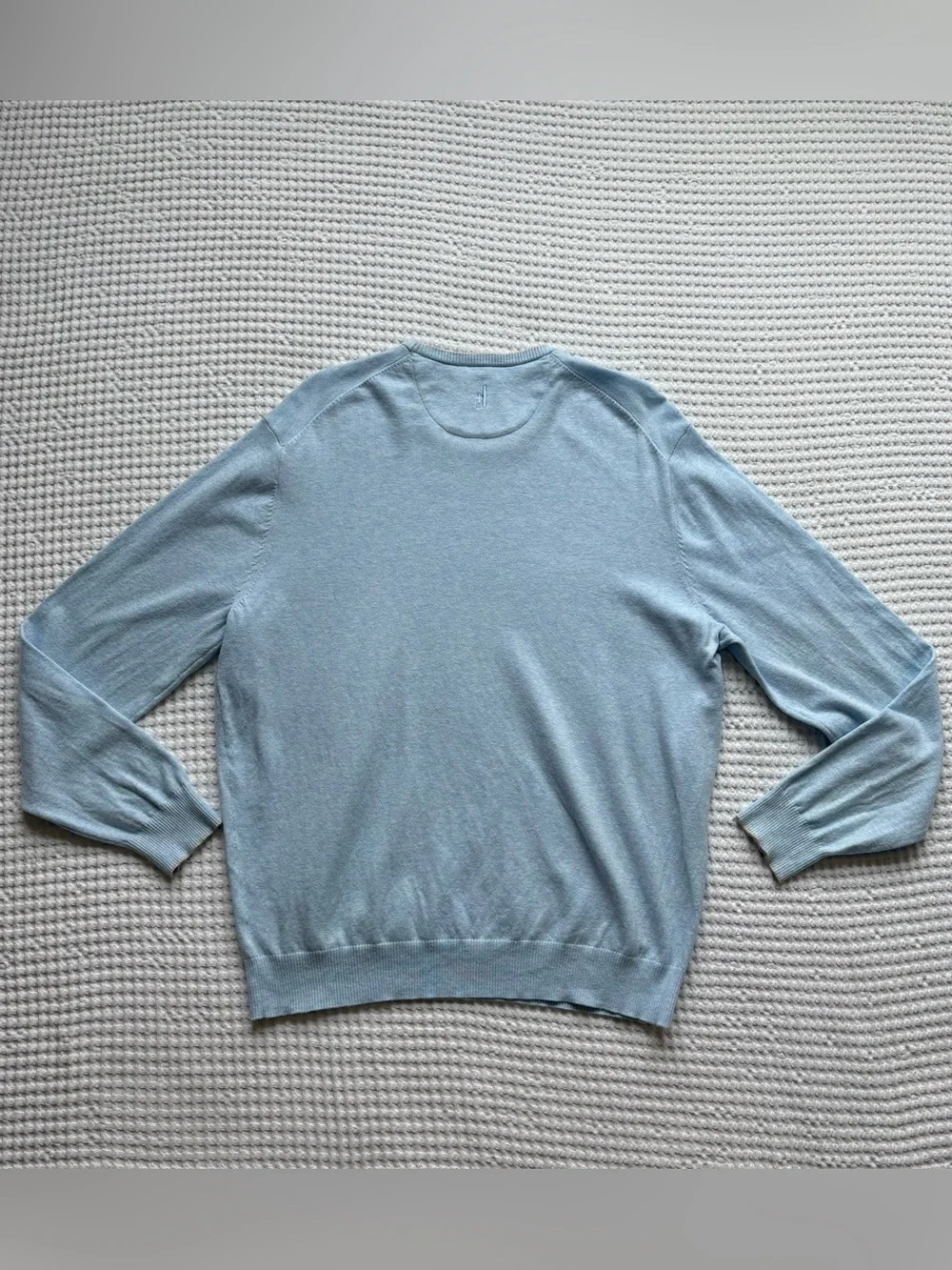 Johnnie-O Wren Maliblu Blue Heather Crewneck Sweater Pullover Cotton Blend - L